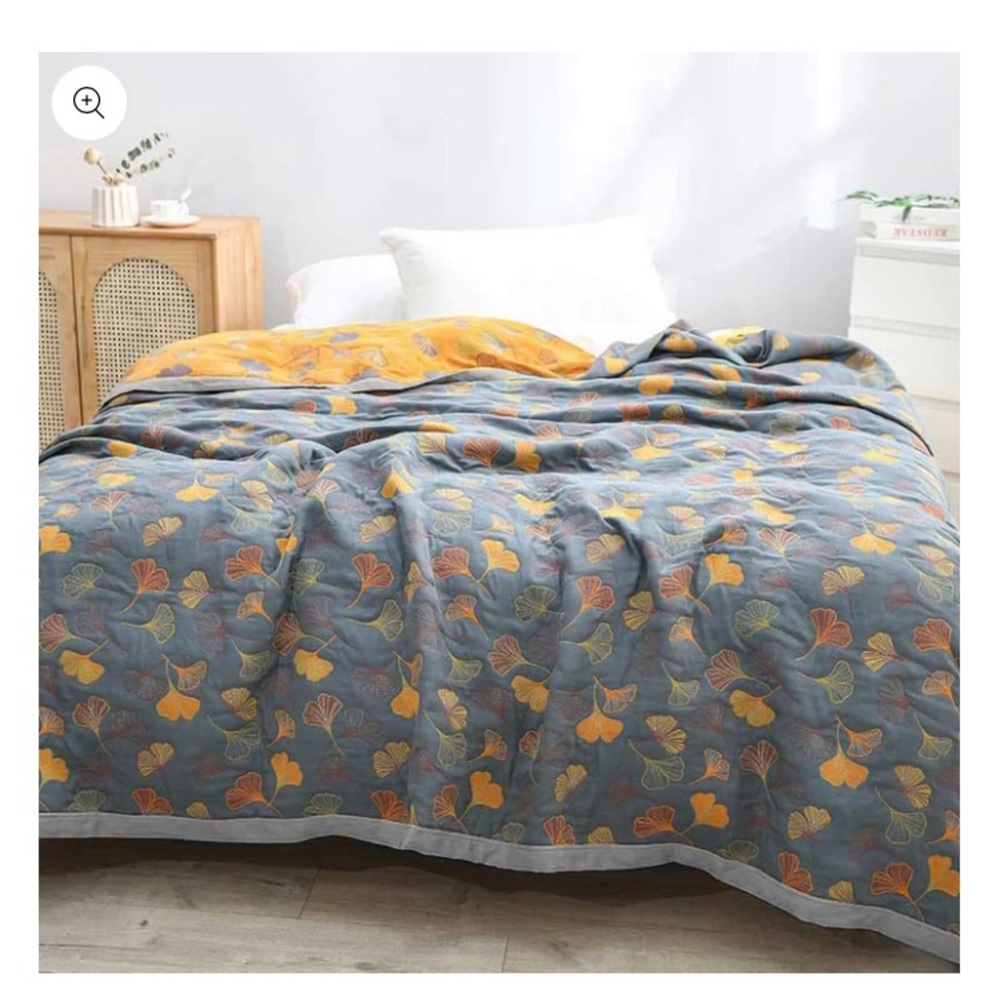 brand new Ownkoti full size 100% cotton comforter in grayish blue/orange.